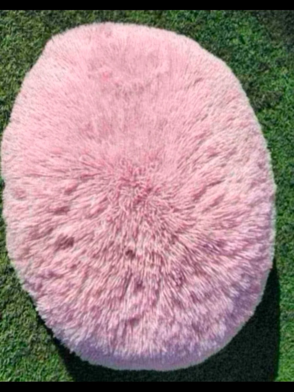 Plush Pink Shag Round Floor Pillow